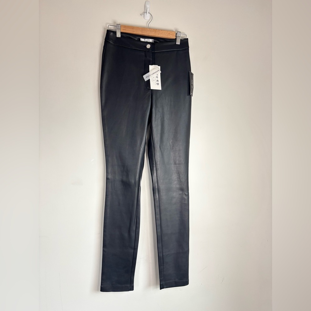 NAKD Faux Leather Black Slim Leg Pants